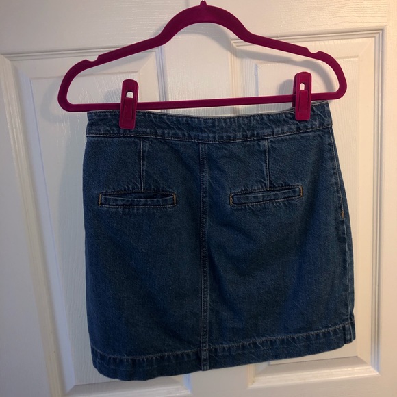Free People Blue Denim Button Up Mini Skirt Size 29 - Picture 3 of 4